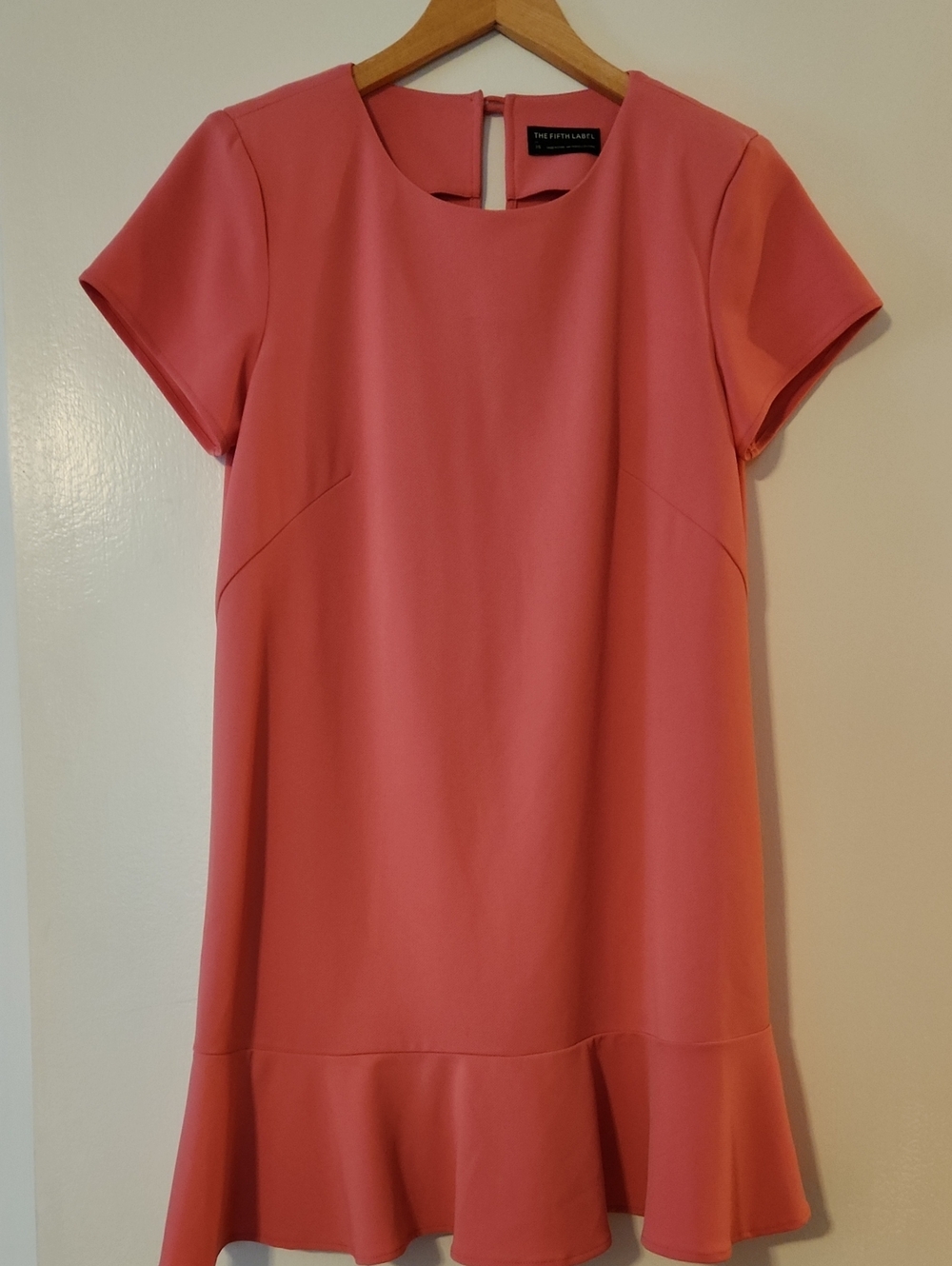 The Fifth Label Pink Short Sleeve Ruffle Hem Dress